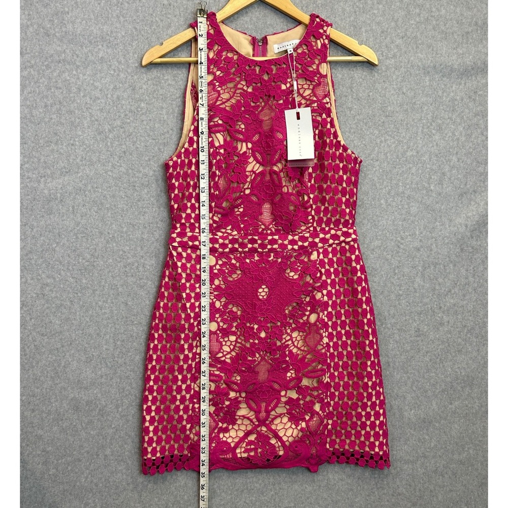 Endless Rose Mini Tank Dress Magenta Pink Floral Lace Cutout Back Sz Medium NWT - Picture 7 of 13